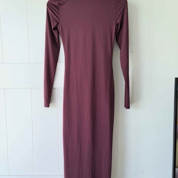 Marciano Burgundy Long Sleeve Midi Dress (XS) - Picture 8 of 8